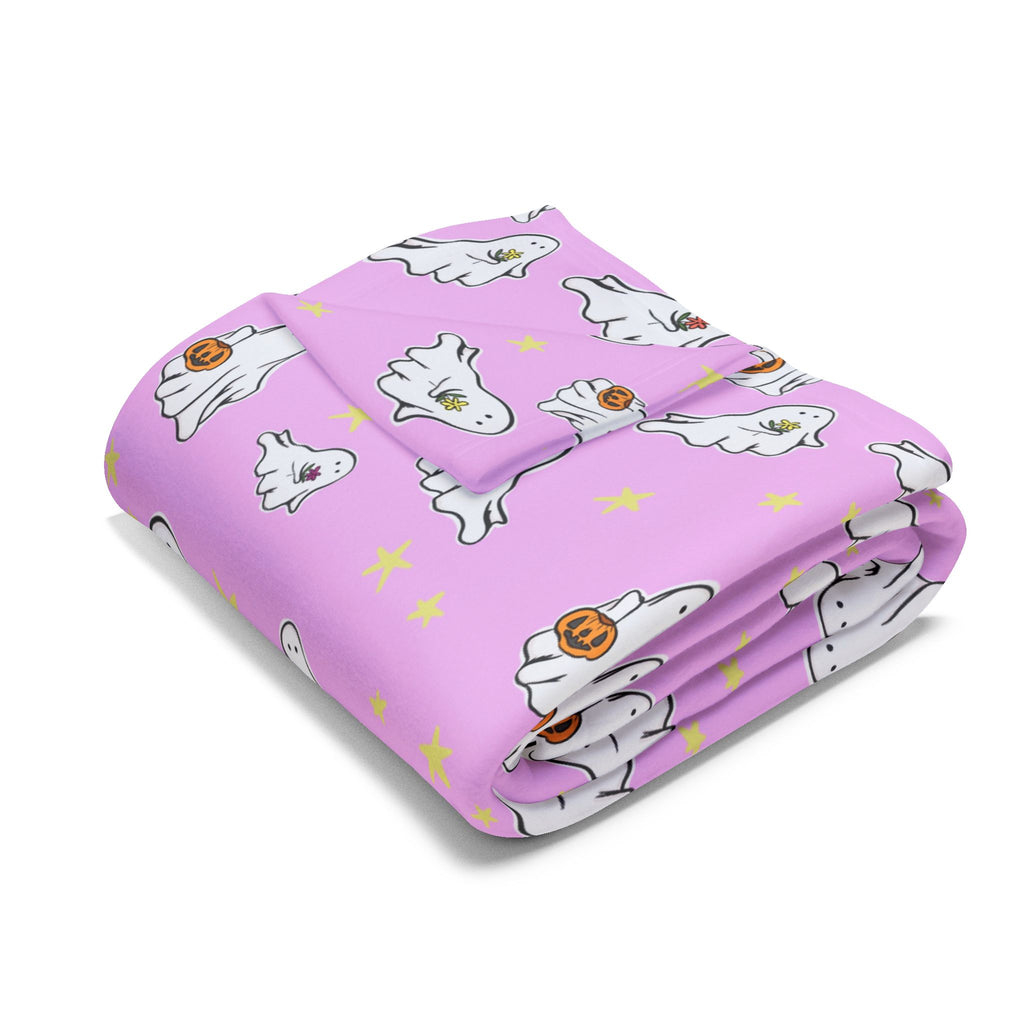 Fleece Blanket Pink Ghost Design