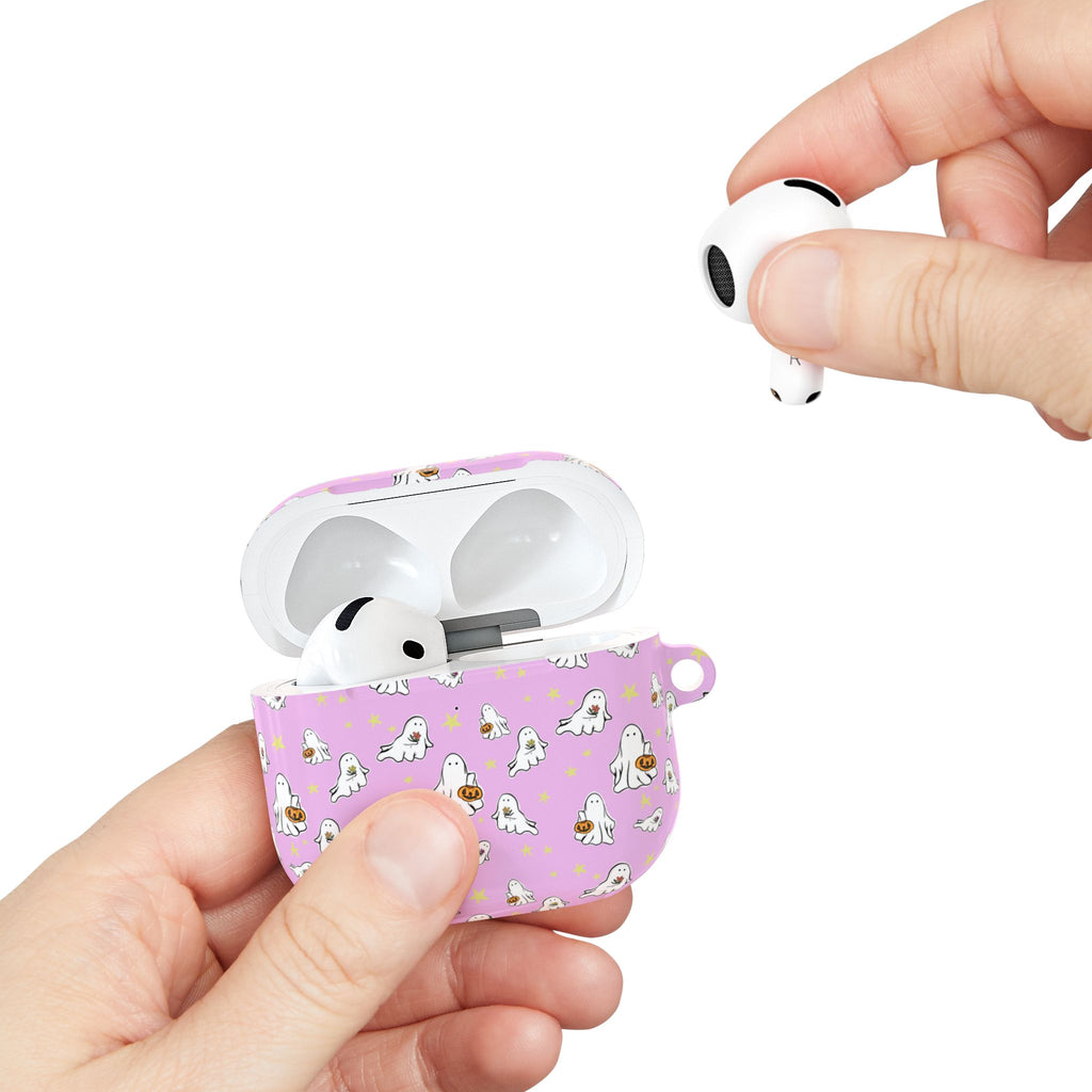 AirPod Cases with Pink Ghost Design