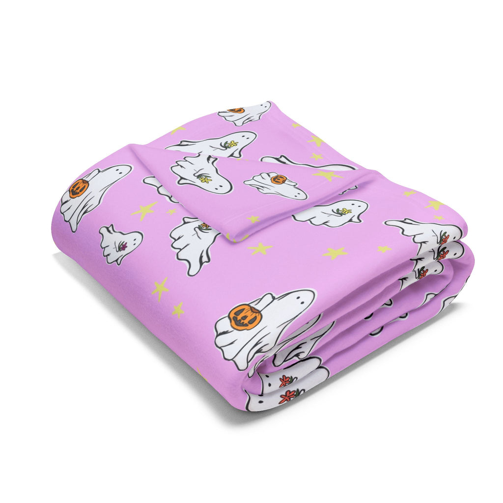 Fleece Blanket Pink Ghost Design