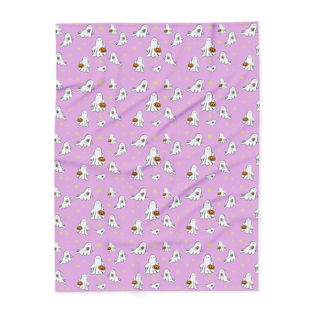 Fleece Blanket Pink Ghost Design