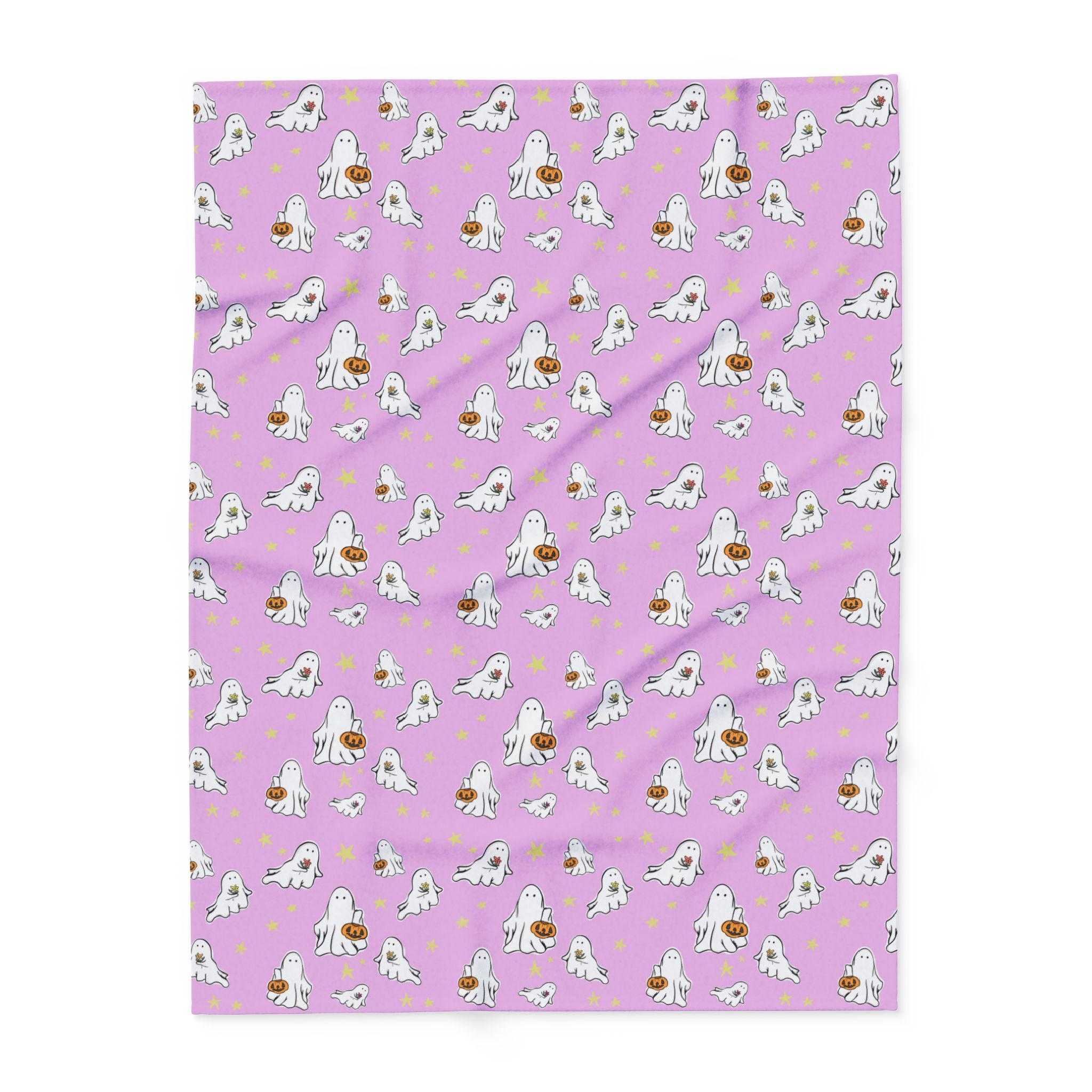 Fleece Blanket Pink Ghost Design