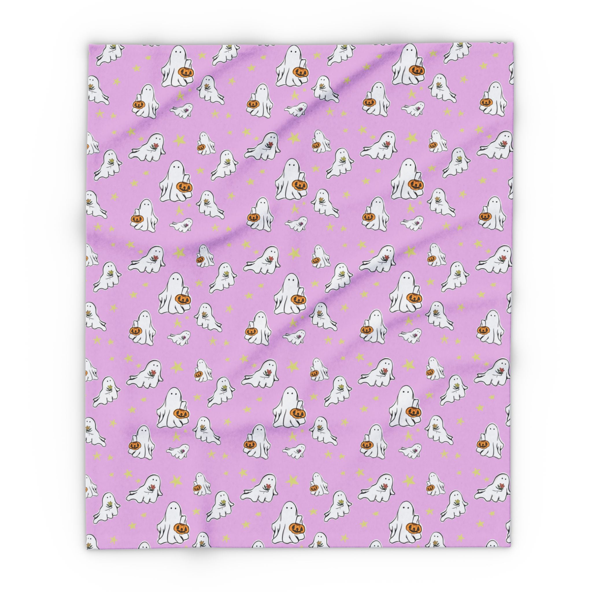 Fleece Blanket Pink Ghost Design