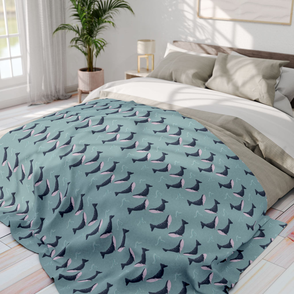 Whale Design- Fleece Blanket