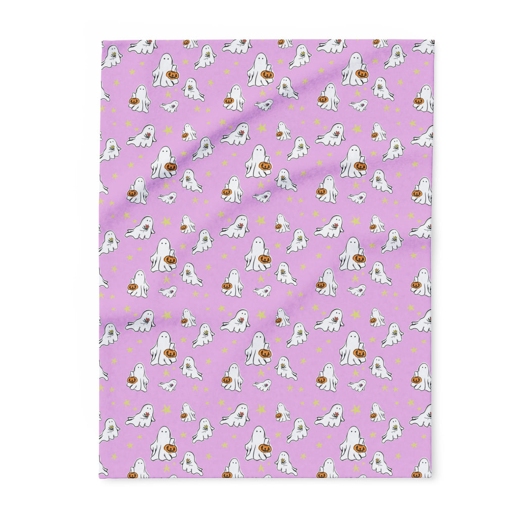 Fleece Blanket Pink Ghost Design