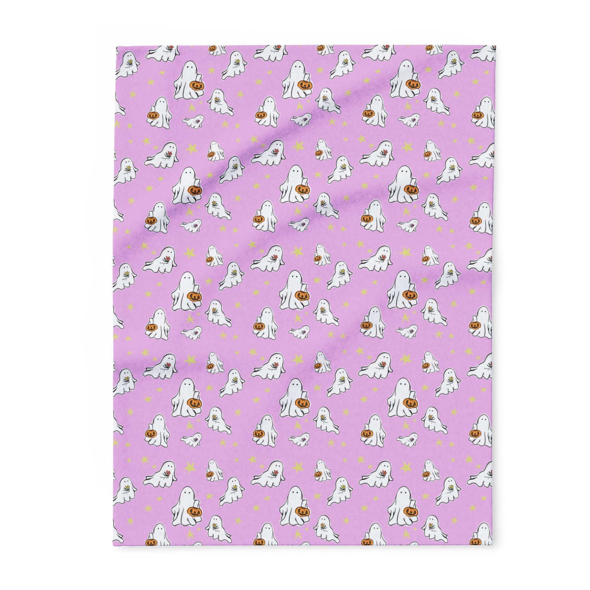 Fleece Blanket Pink Ghost Design
