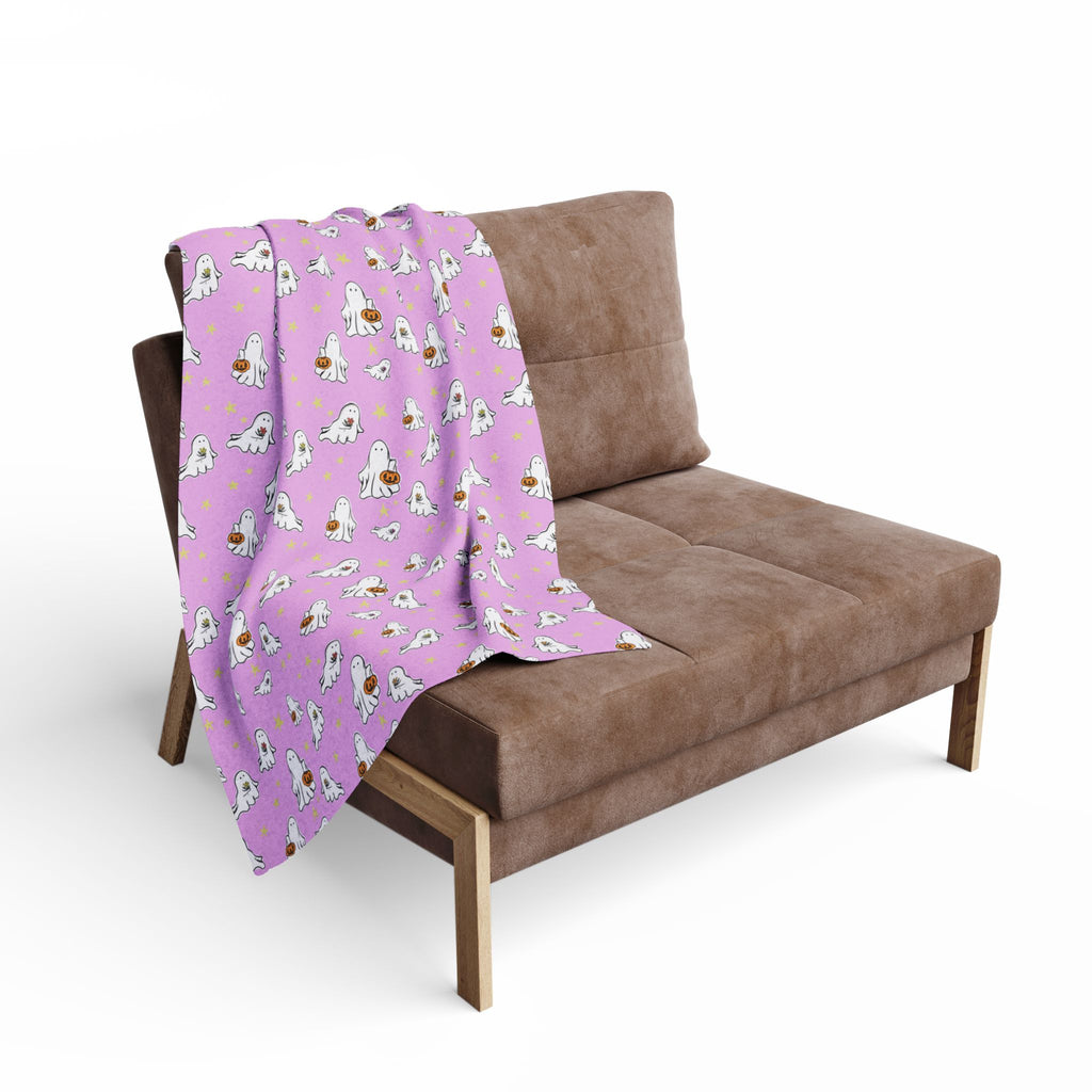 Fleece Blanket Pink Ghost Design