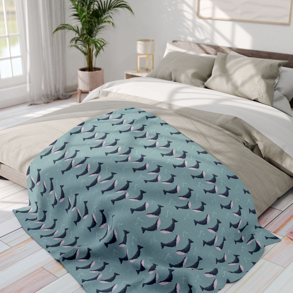 Whale Design- Fleece Blanket