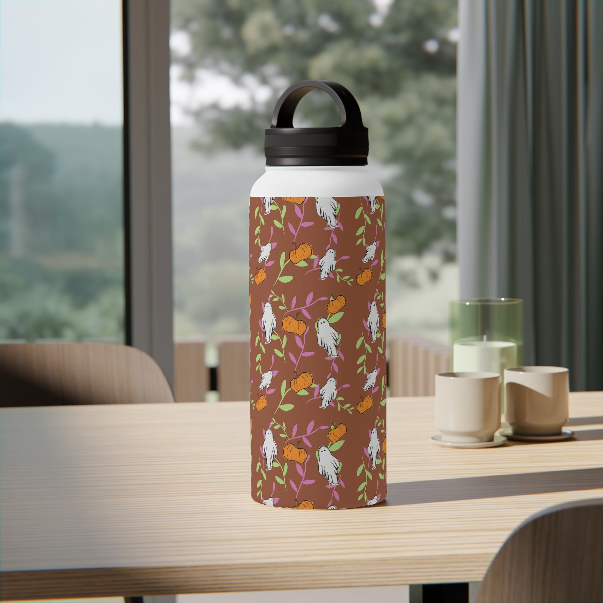Stainless Steel Water Bottle, Autumn Ghost Design,