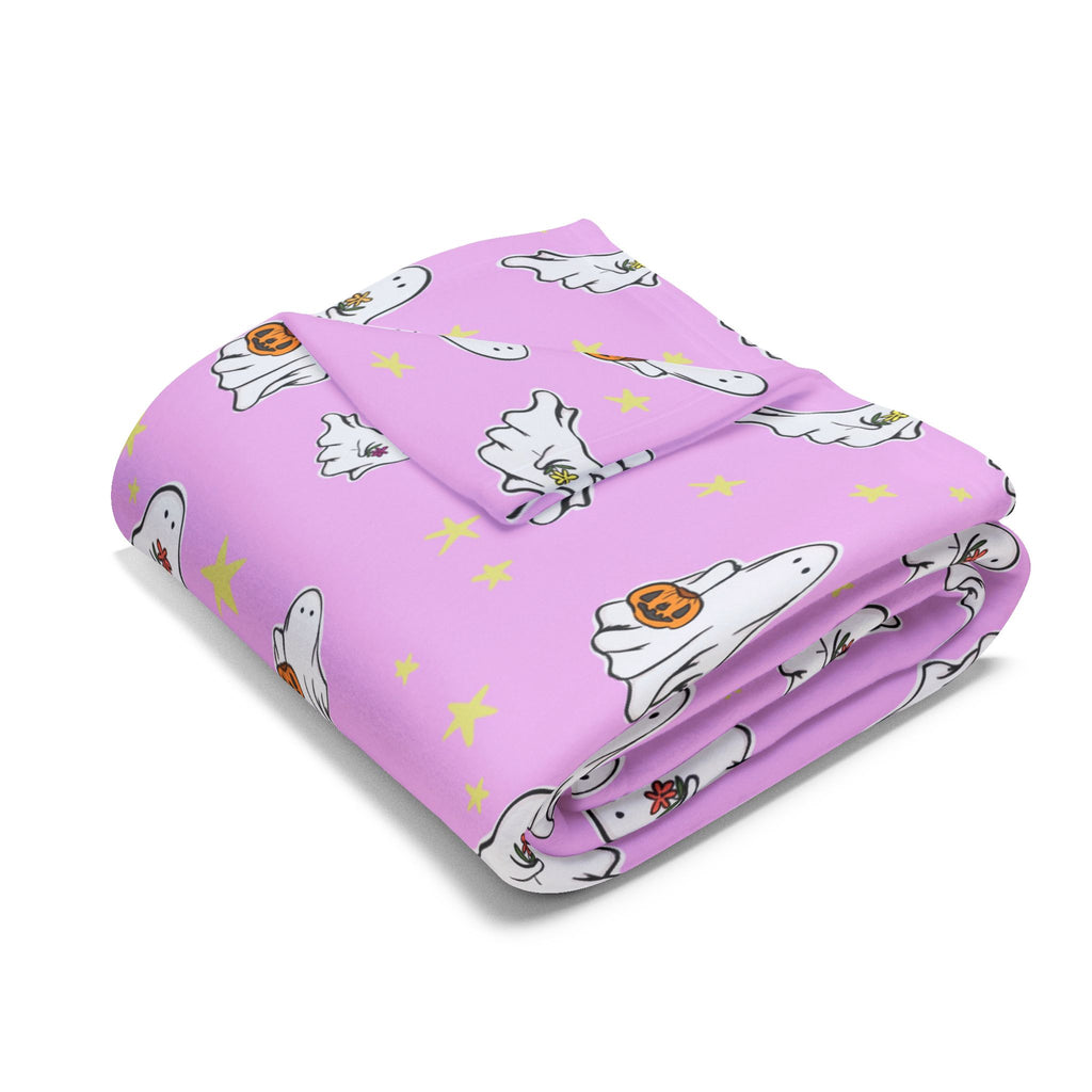 Fleece Blanket Pink Ghost Design
