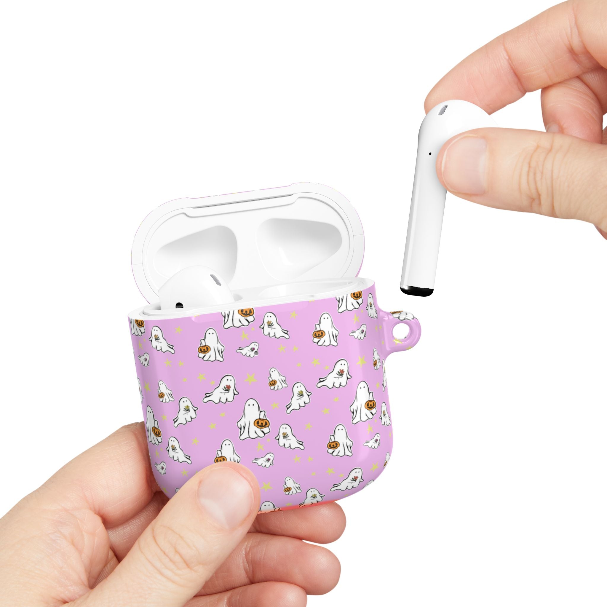 AirPod Cases with Pink Ghost Design